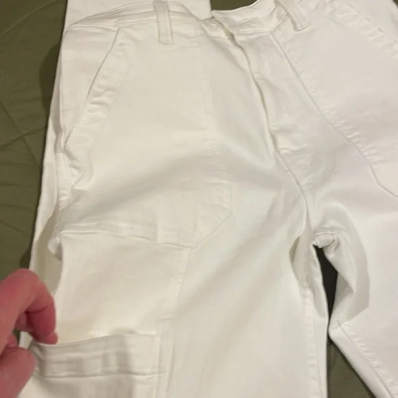 NWT MOTHER WHITE The Private Double Pocket Skimp Jeans size 26